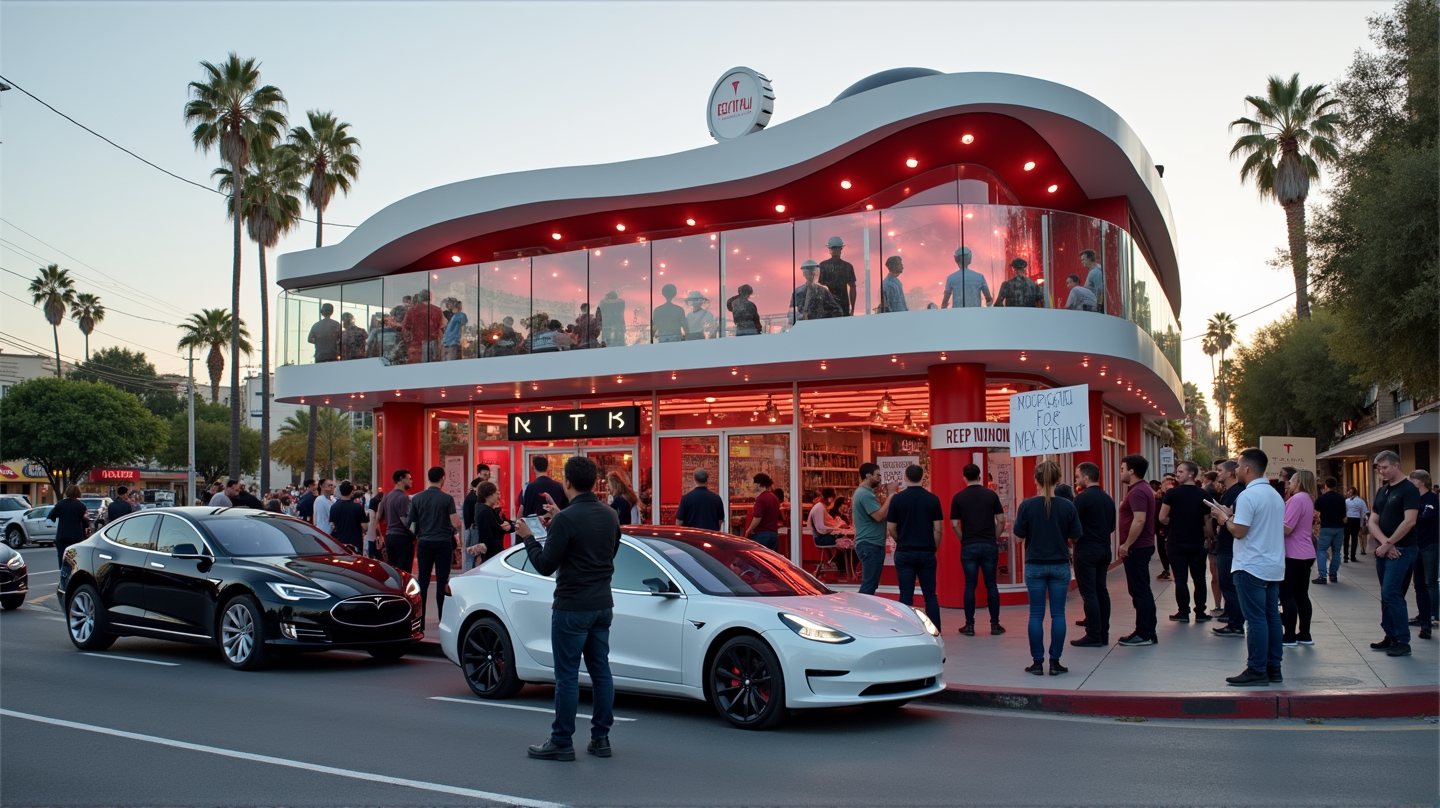 Le Dîner Tesla d'Elon Musk Suscite la Controverse et les Protestations