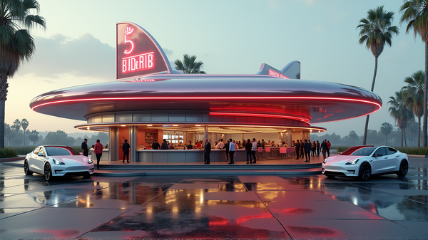 Le Dîner Futuriste de Tesla en Californie : Un Regard vers l'Avenir des Drive-Ins