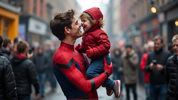 L'incroyable Cascade de Tom Holland avec un Petit Fan Fait Fondre les Cœurs sur le Plateau de Spider-Man !