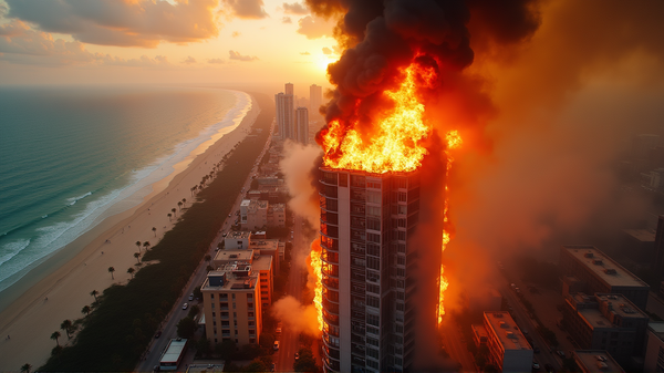 Incendie Spectaculaire à Hollywood Beach : 3 Hospitalisés Après un Brasier Intense